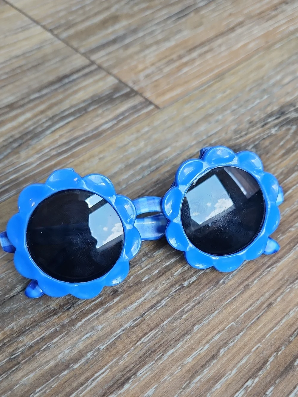 Vintage Kids Sunglasses Blue Gingham Check